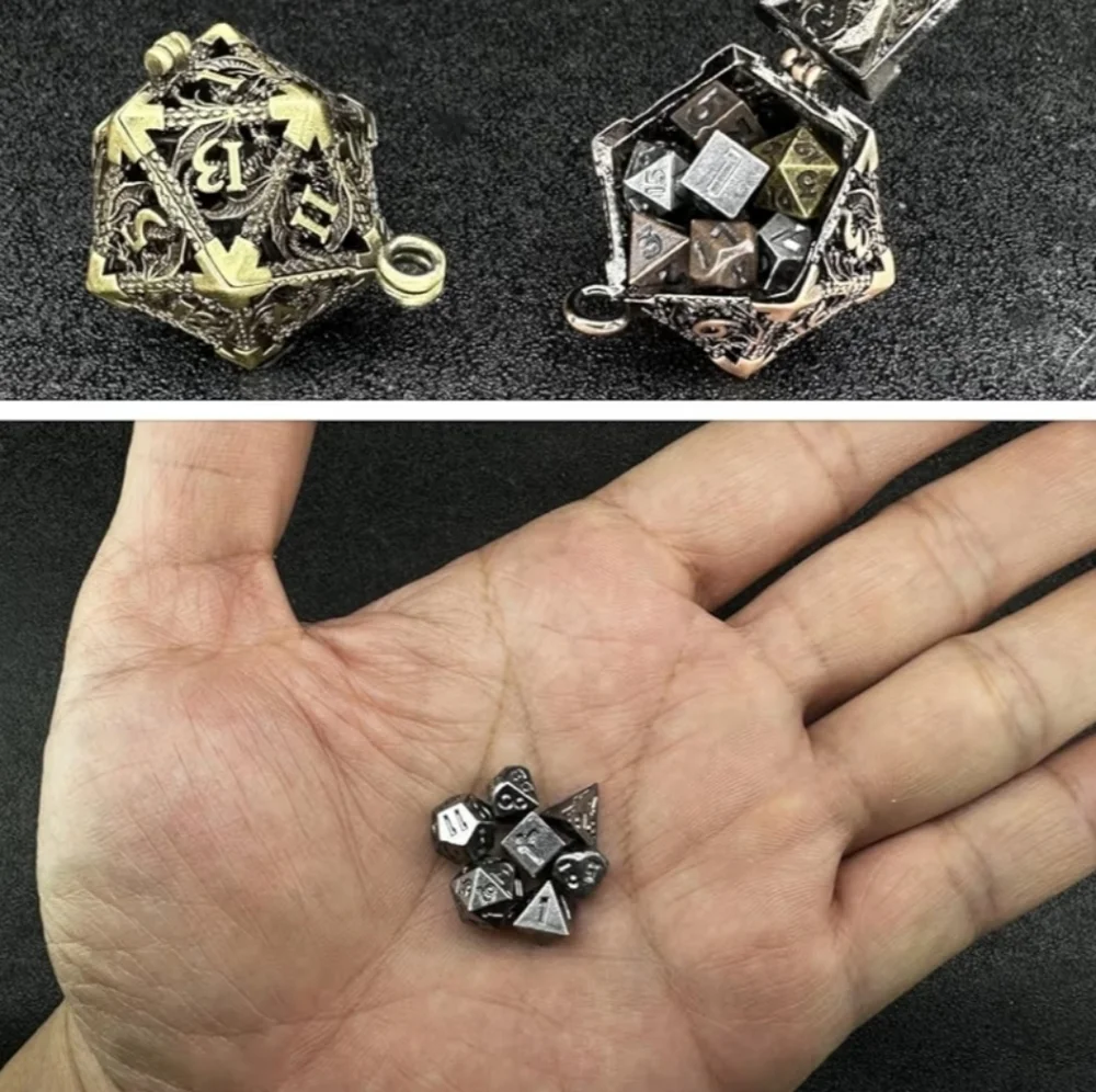 DnD Mini Dice Pendant Necklace Dungeon & Dragons Table Top Games Set